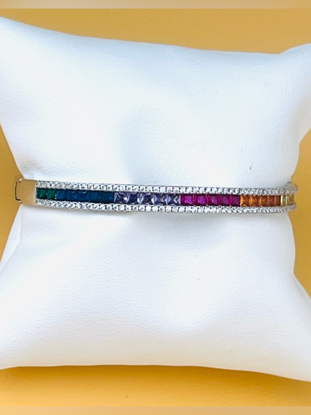 Multi-Color Crystal Tennis Bracelet stainless steel